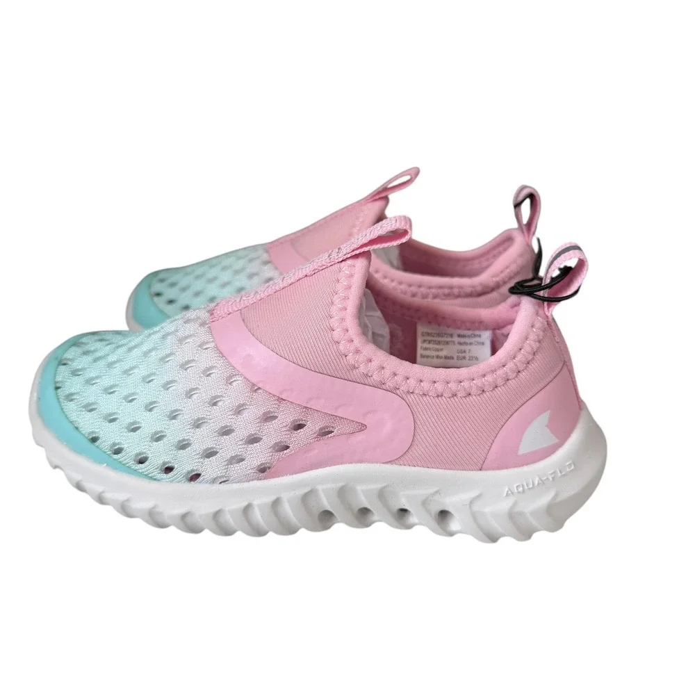 Rugged Shark Water Shoes‎ Girls Size 7 Pink Aqua Beach Swim Lightweight Trendy